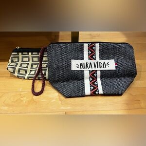 Pura Vida Gray Patterned Zipper Pouch